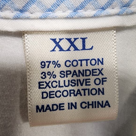 Lee Riders Top Woman XXL White Collared Button-Up Shirt 3/4 Sleeve Flip Cuff - Picture 7 of 13